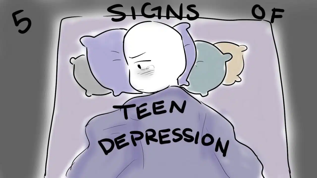 an illustration for a video about the signs of depression in teens | ThreePeaks Ascent, a residential treatment center for teens with depression